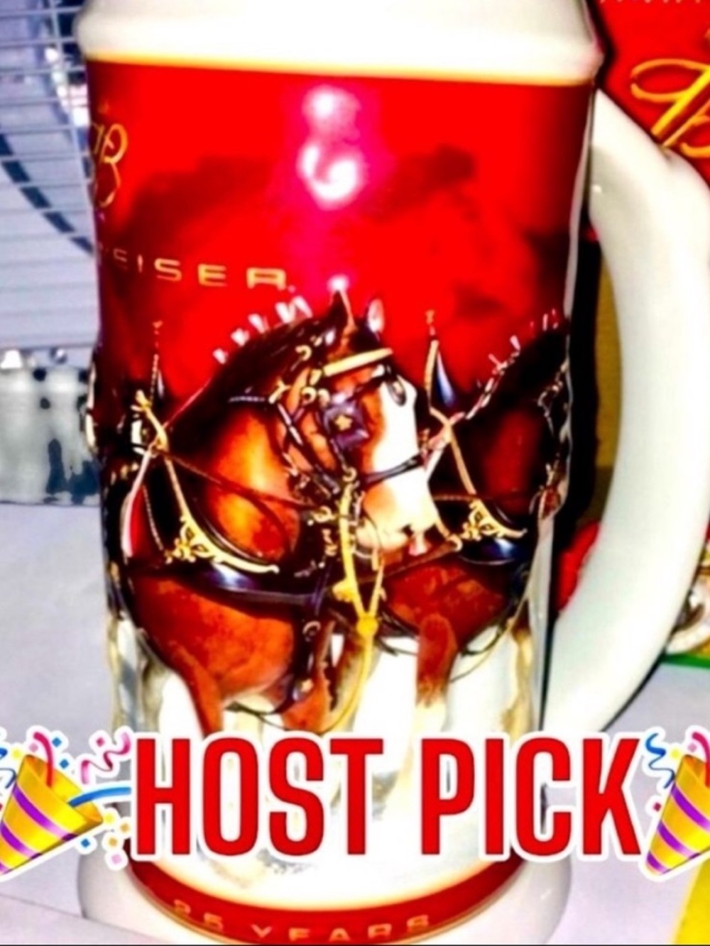 Budweiser 2004 25th Anniversary Holiday Stein CS608 NIB Clydesdale W/ Box & COA